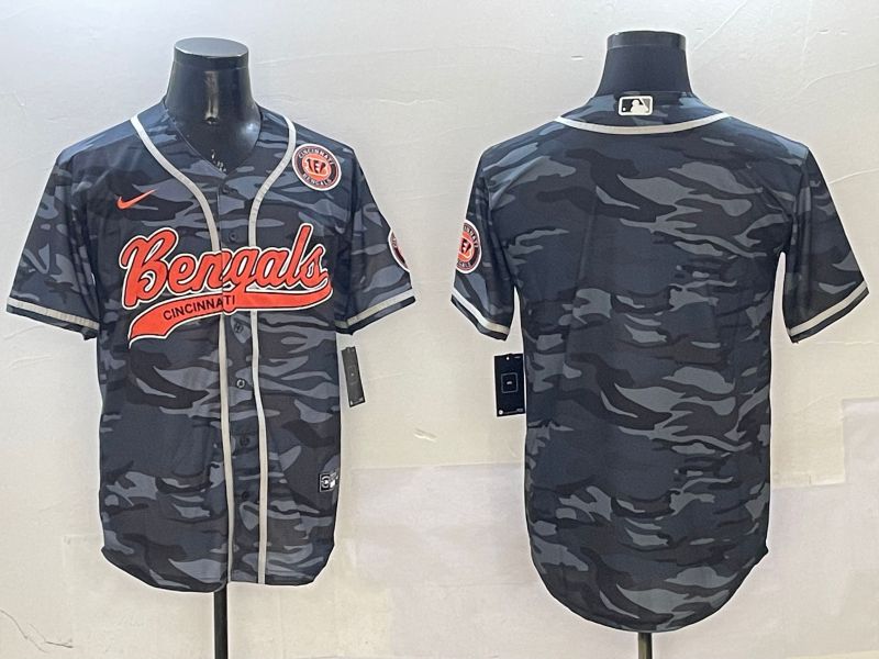 Men Cincinnati Bengals Blank Camo Joint Name 2025 Nike Limited NFL Jersey style 2